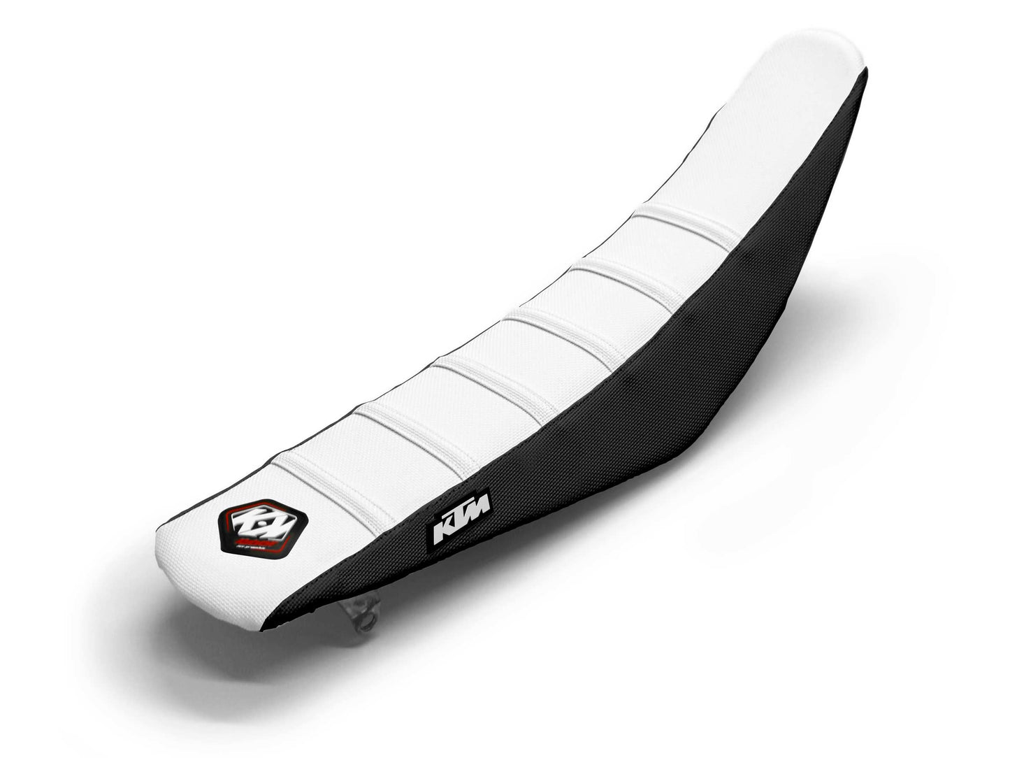 White/Black Seat Cover  6 Ribs - KTM EXC EXCF (2008-2024)