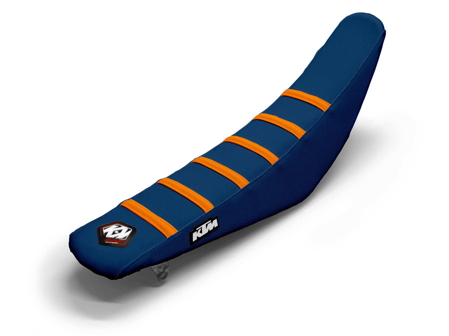 Orange/Navy Seat Cover  6 Ribs - KTM EXC 500 F (2008-2024)