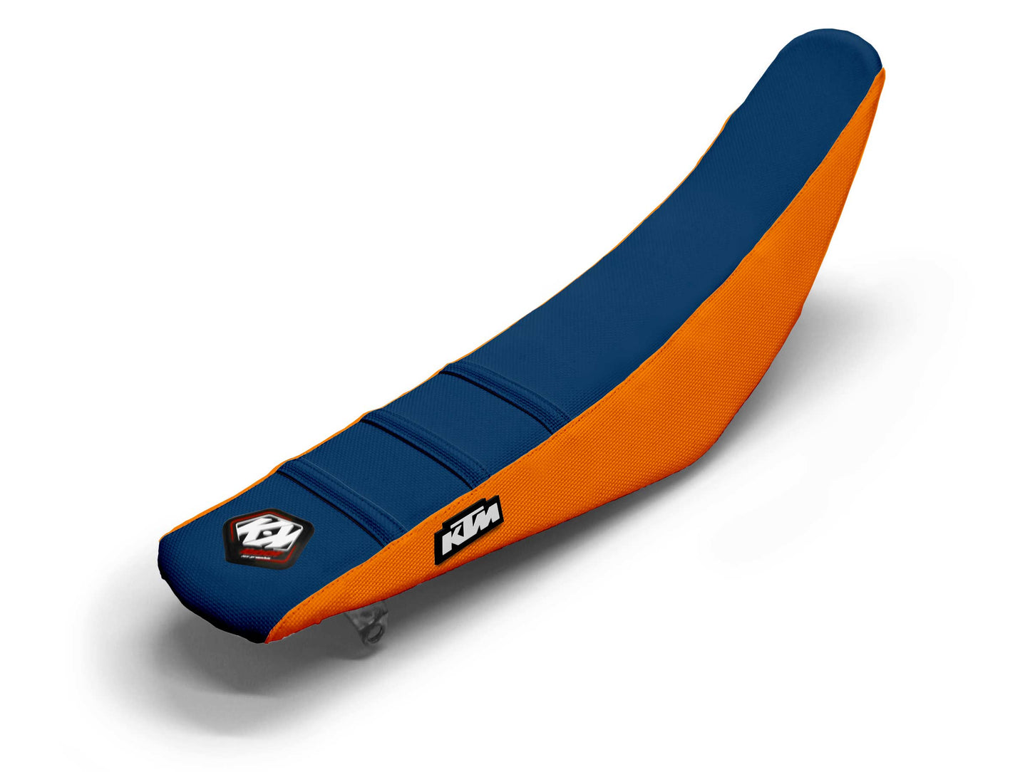 Orange/Navy Seat Cover  3 Ribs - KTM EXC 520 F (2008-2024)