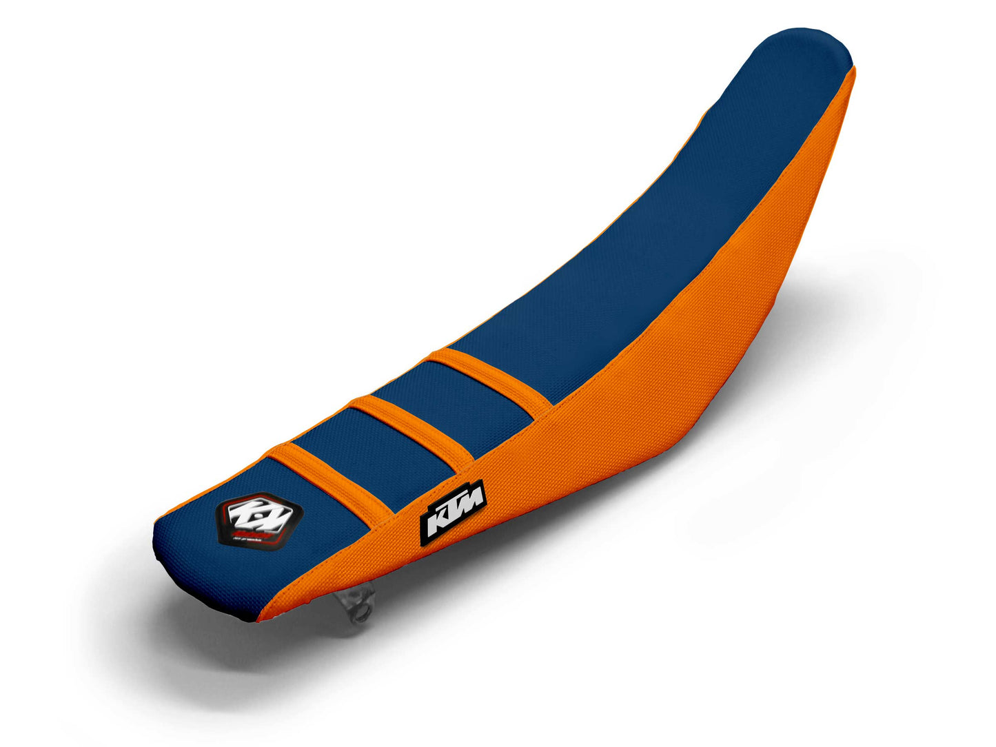 Sitzbezug Orange/Marineblau, 3-Rippen - KTM EXC 400 F (2008-2024)
