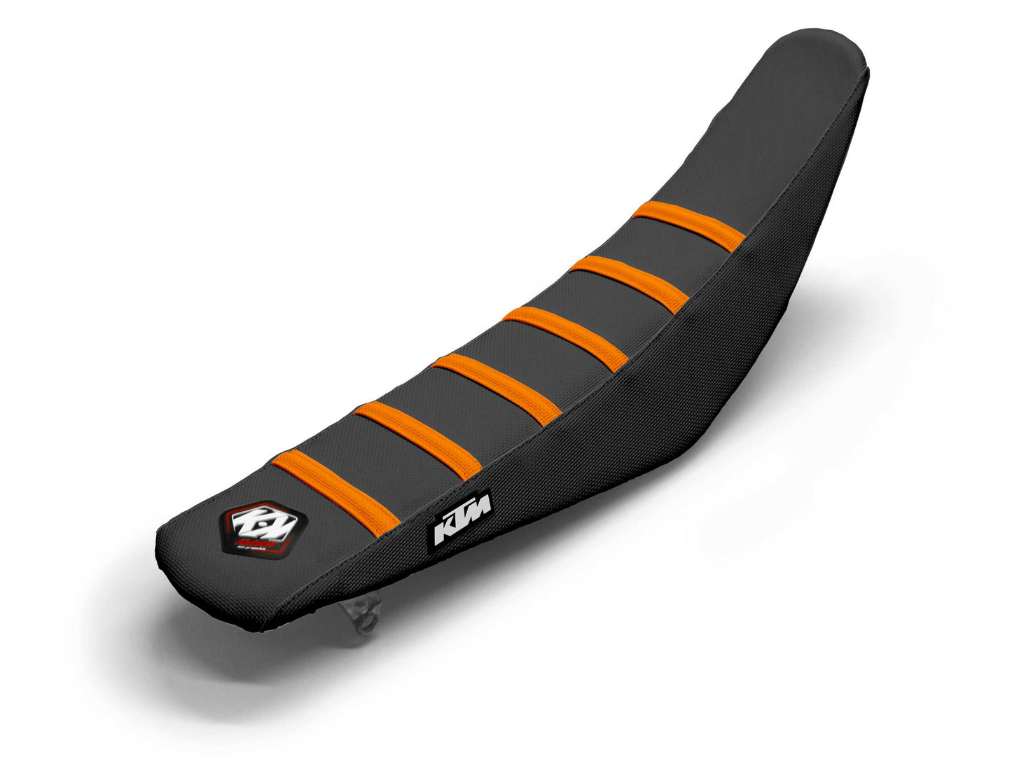 Black/Orange Seat Cover  6 Ribs - KTM XC W (2017-2023)