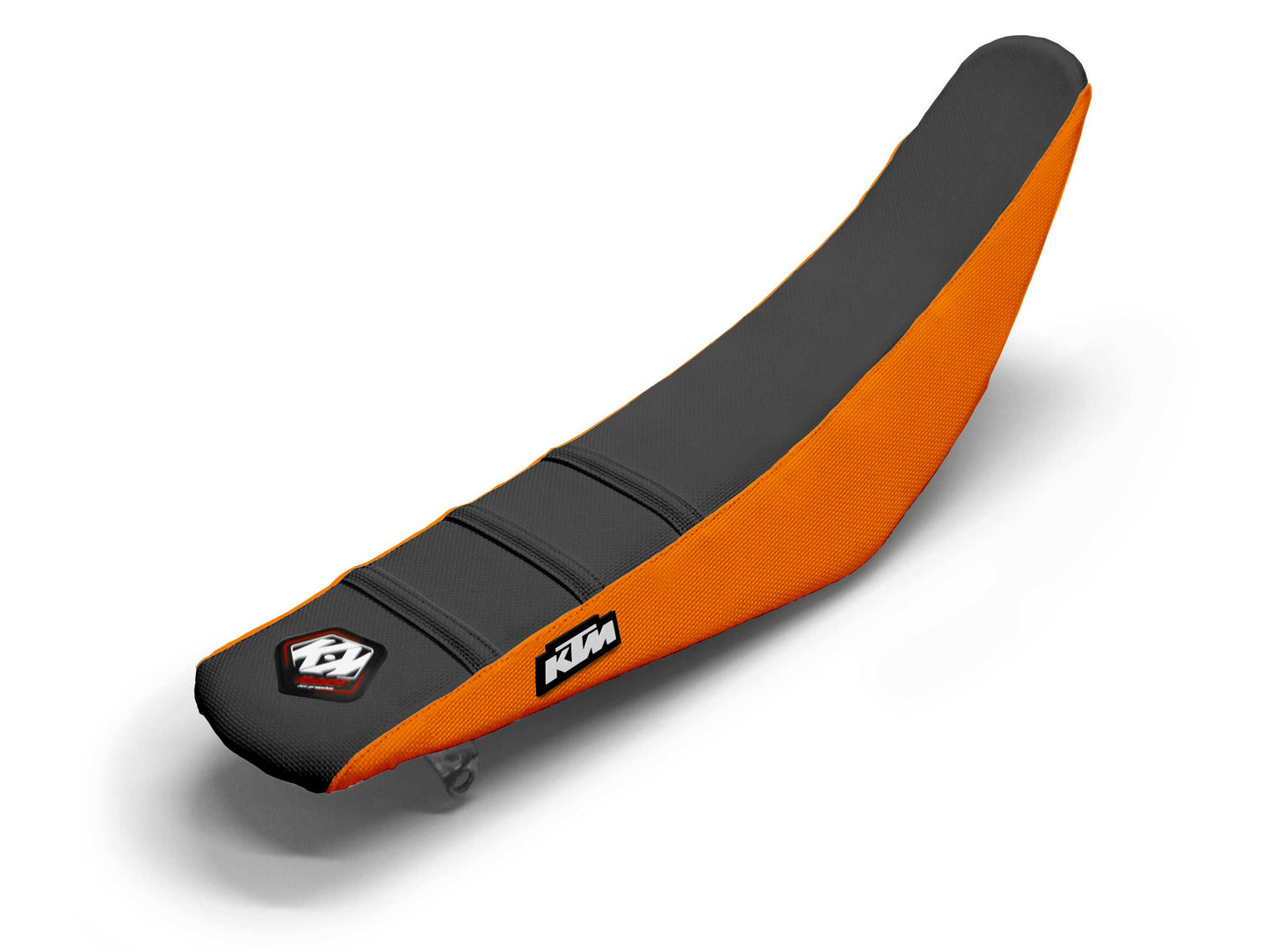 Black/Orange Seat Cover  3 Ribs - KTM XC F-W (2017-2023)