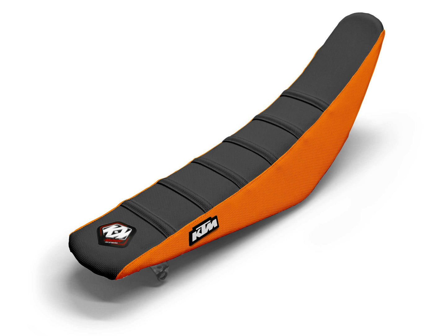 Black/Orange Seat Cover  6 Ribs - KTM EXC 300 (2008-2024)