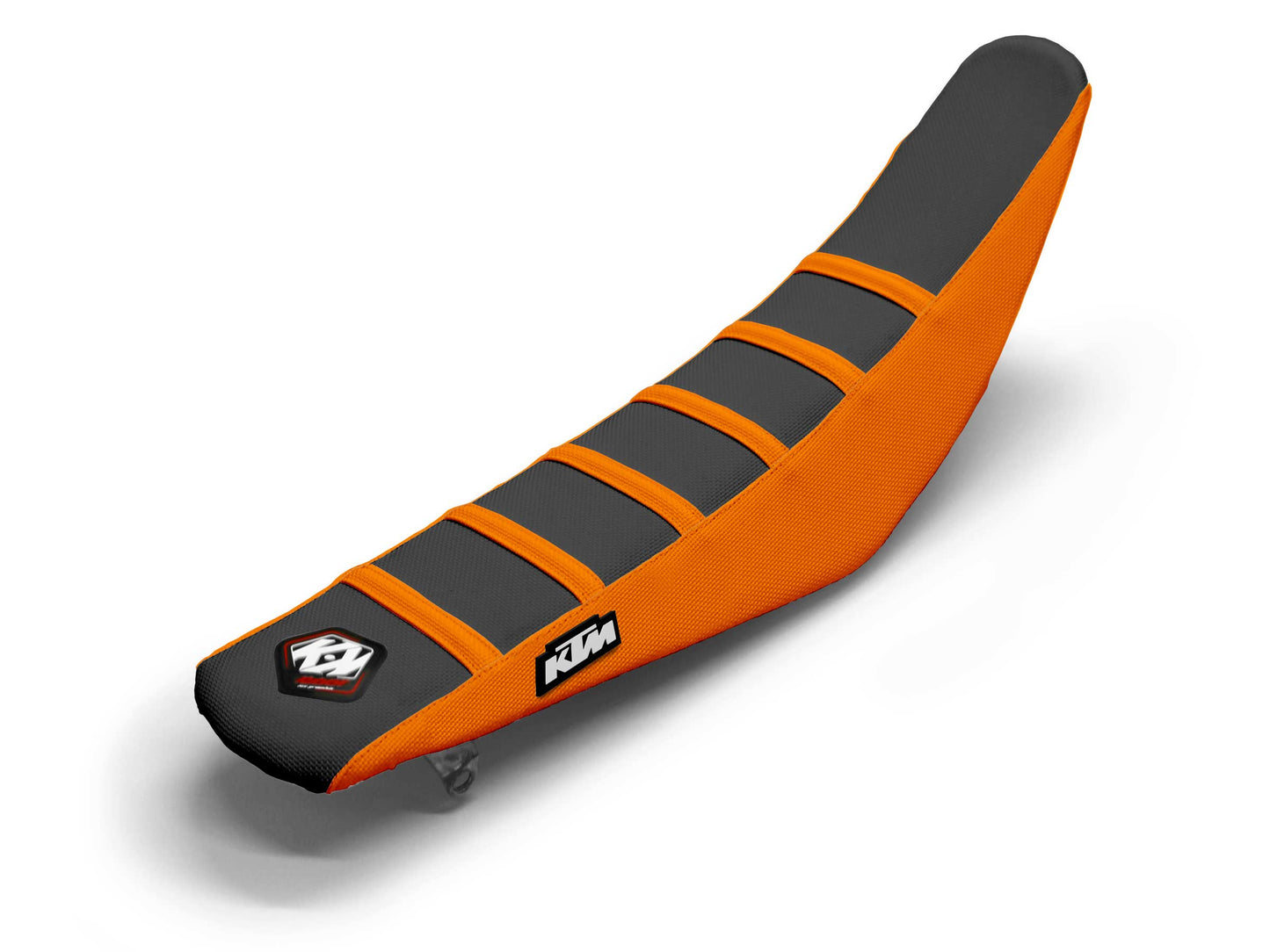Sitzbezug Schwarz/Orange 6 Rippen - KTM XC W (2017-2023)