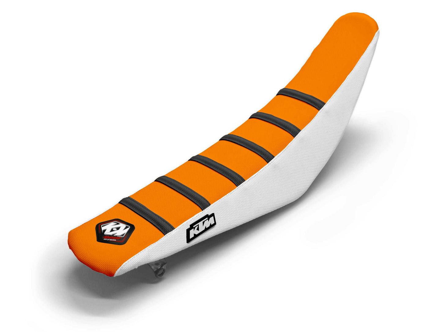 White/Black/Orange Seat Cover  6 Ribs - KTM SX 450 F FACTORY EDITION (2024-2024)