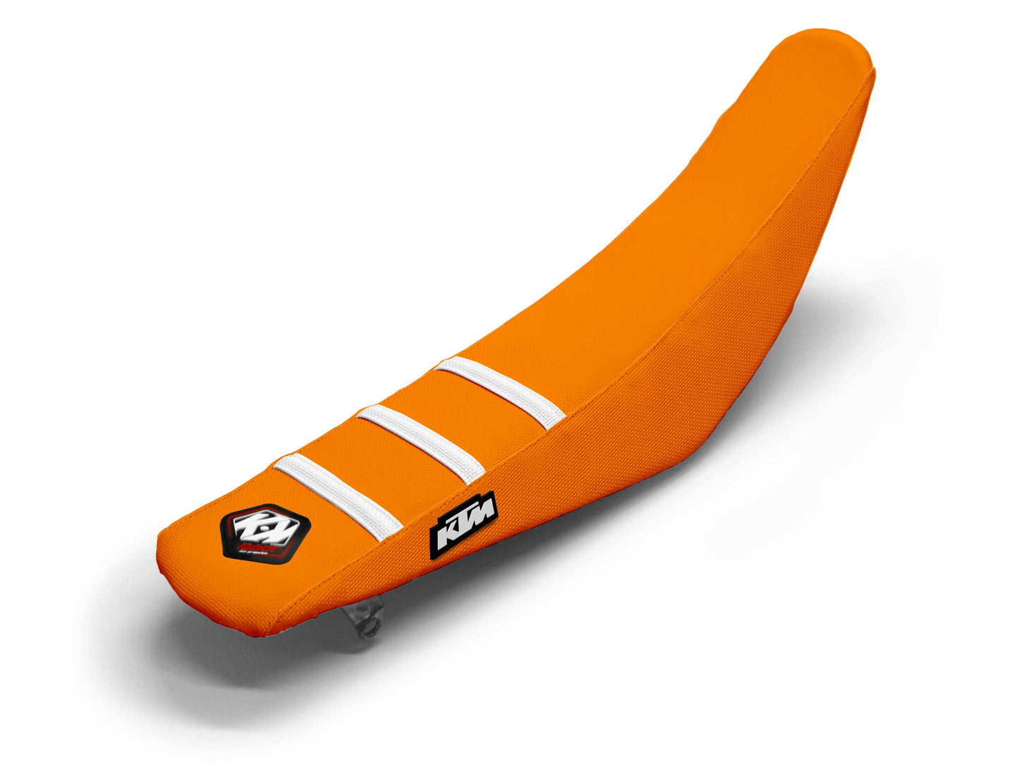 White/Orange Seat Cover  3 Ribs - KTM SX 250 (1993-2023)