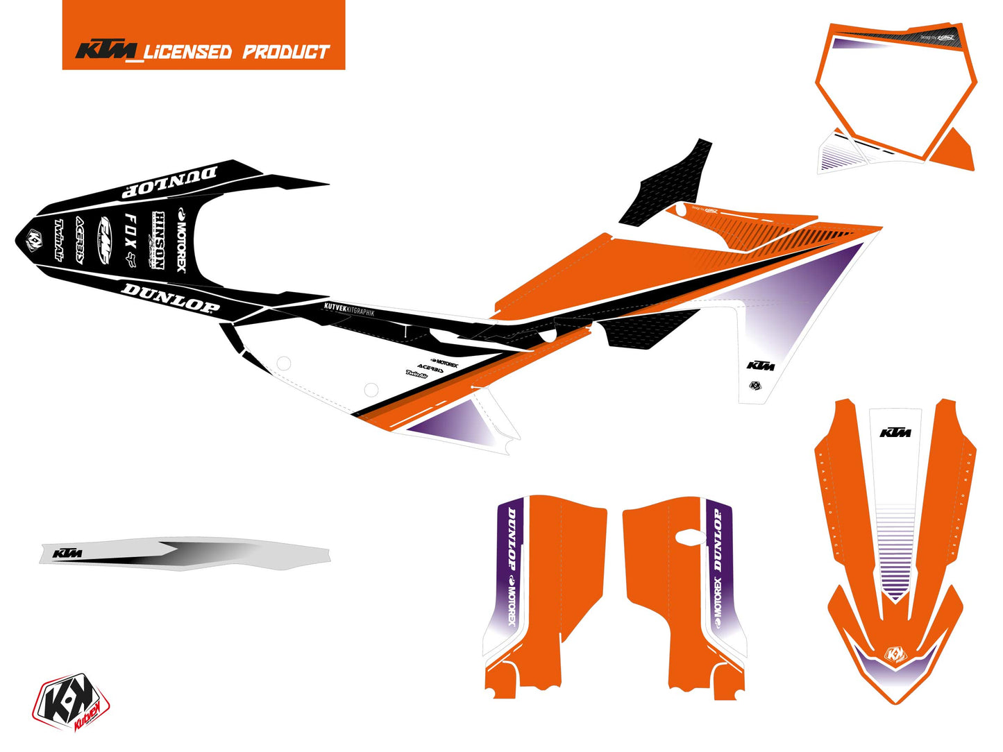 KTM 350 SXF Dirt Bike SHAW Graphic Kit Purple