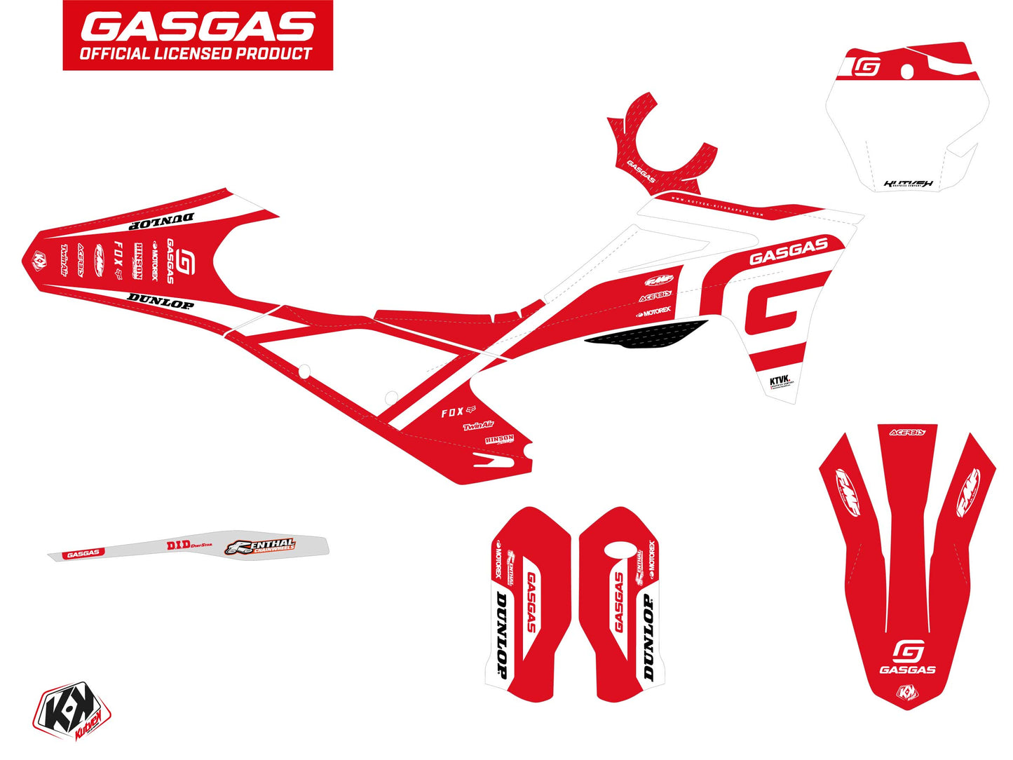 GASGAS EXF 350 Dirt Bike Spline Graphic Kit White