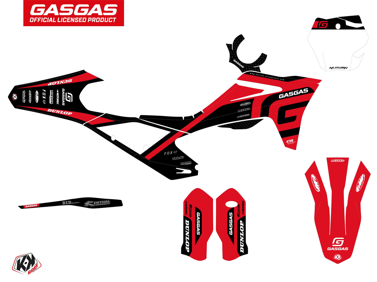 GASGAS EXF 350 Dirt Bike Spline Graphic Kit Black