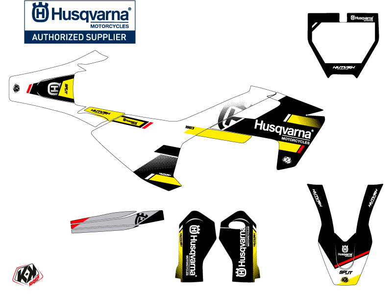 Husqvarna TC 65 Dirt Bike Split Graphic Kit Black Yellow