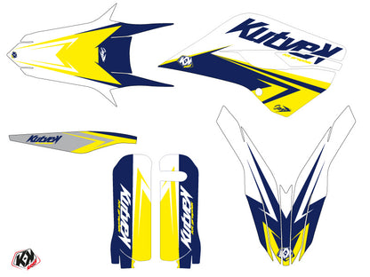 Husqvarna 125 TE Dirt Bike Stage Grafik-Kit Weiß Gelb