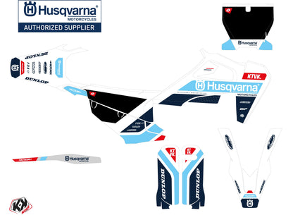 Husqvarna TC 125 Dirt Bike Starter-Grafikset Blau
