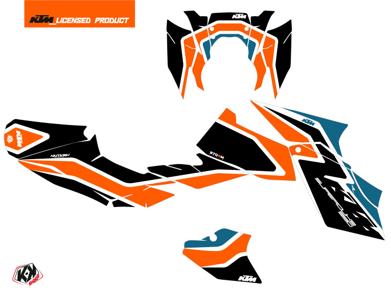 KTM Super Duke 990 R Street Bike Storm Graphic Kit Orange Blue