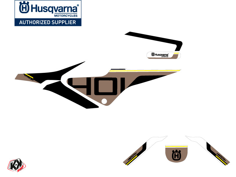 Husqvarna Vitpilen 401 Street Bike Straight Graphic Kit Black Brown