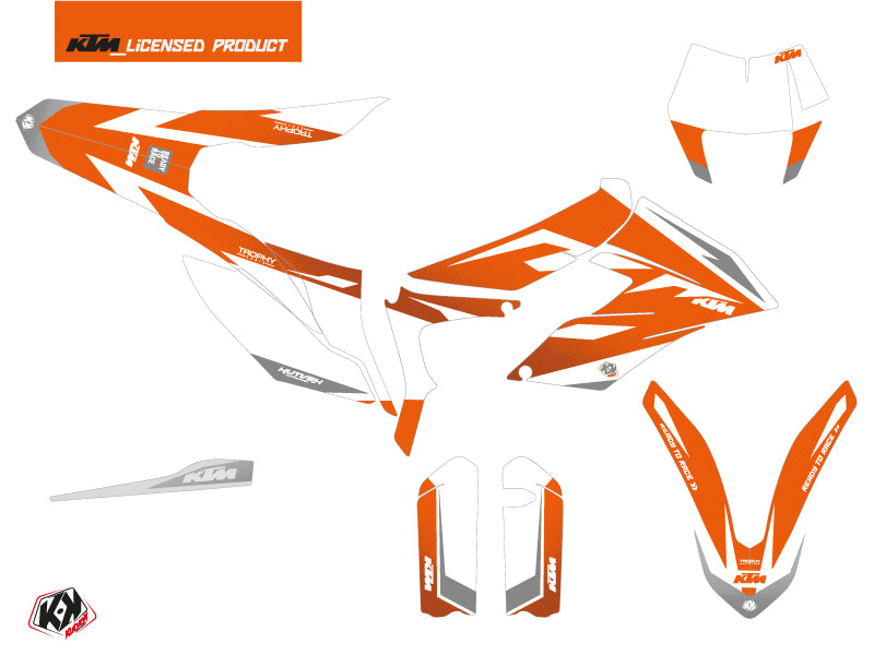 KTM 350 FREERIDE Dirt Bike Trophy Graphic Kit Orange White