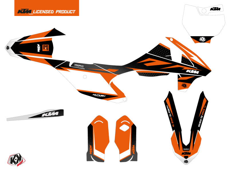 KTM 85 SX Dirt Bike Trophy Graphic Kit Black Orange